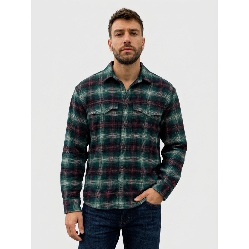 Abercrombie & Fitch  Shirt Mens Plaid Flannel Long Sleeve Size Large(9-b67)